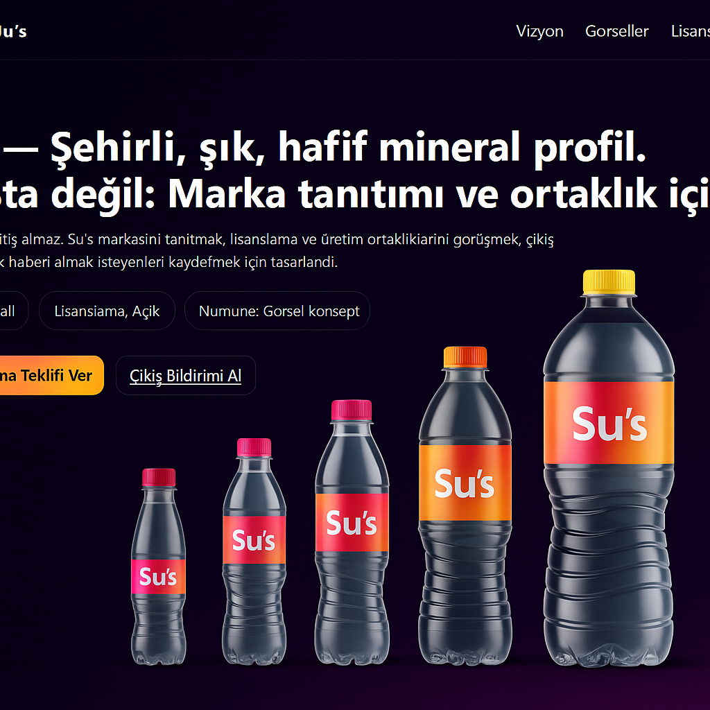 Su’s ürün ailesi premium görsel